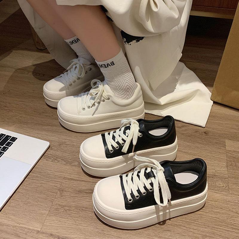 13243002.厚底小白鞋女款百搭休闲校园风面包鞋休闲鞋