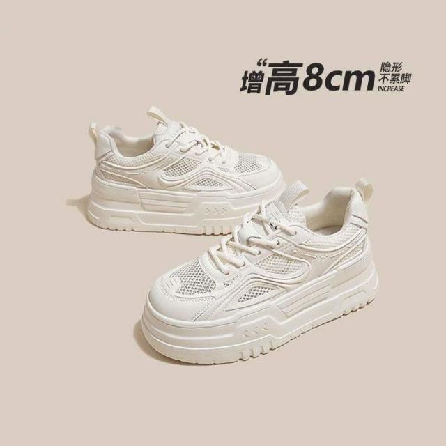 13244007.松糕厚底内女休闲鞋夏网面透气薄款流行休闲鞋