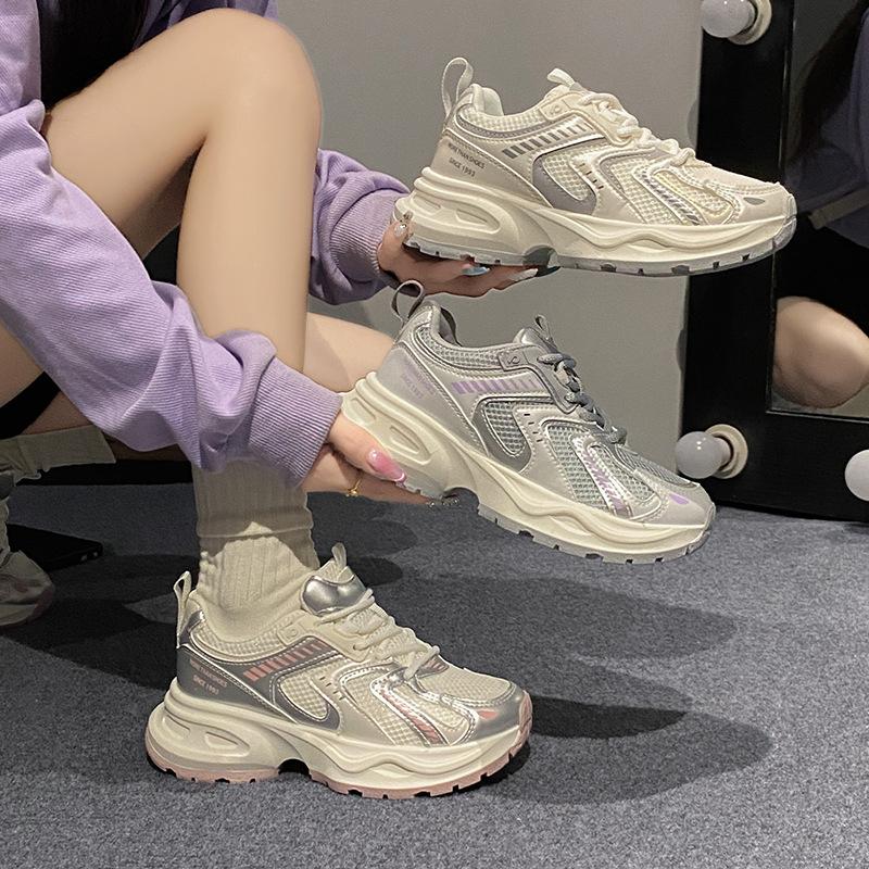 13243422.休闲厚底鞋时尚网纱韩版老爹鞋女运动跑步鞋