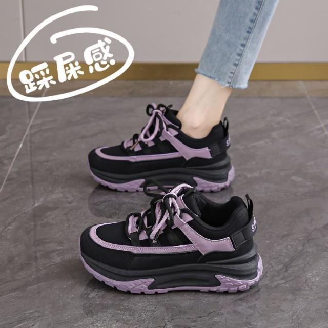 13243162.厚底老爹鞋女港风时尚感夏季百搭休闲运动鞋