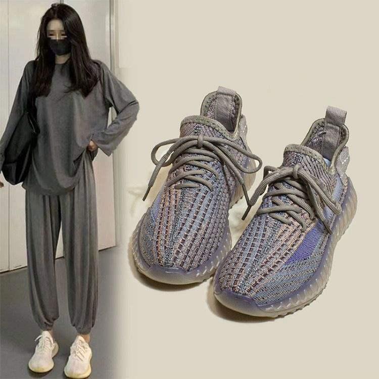 13243589.鞋子女透气飞织椰子鞋情侣跑步百搭夏季减震休闲鞋
