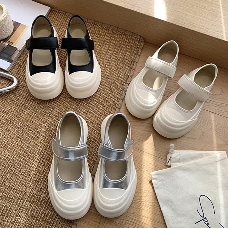 13243493.厚底玛丽珍帆布鞋女内小个子显高夏魔术贴丑萌大头小白鞋