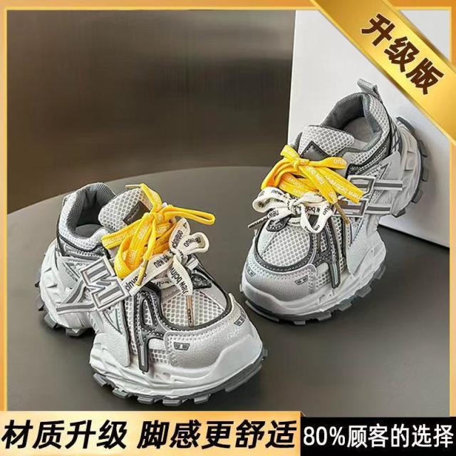 13234100.女童鞋子春儿童跑步运动鞋网面透气老爹鞋女孩大童