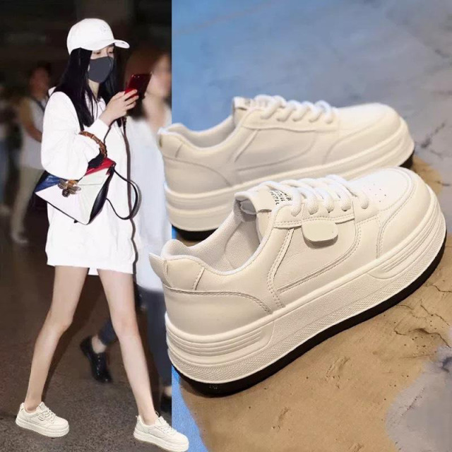 13244125.厚底小白鞋女春百搭休闲板鞋潮白露小众运动鞋