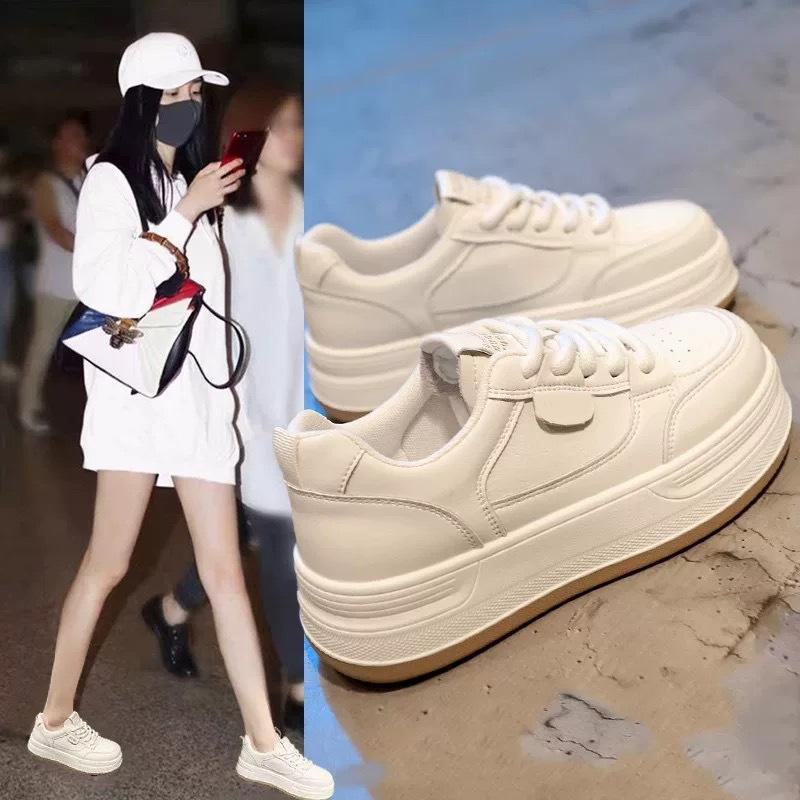 13244125.厚底小白鞋女春百搭休闲板鞋潮白露小众运动鞋