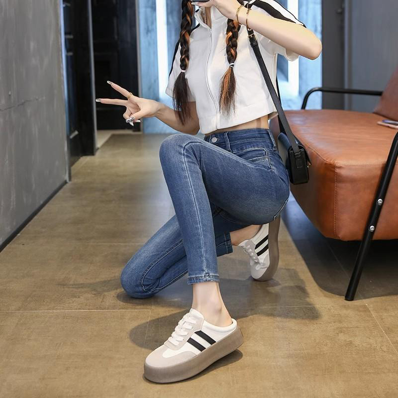 13242990.半拖鞋女外穿春季厚底包头拖鞋懒人一脚蹬鞋子鞋子女款