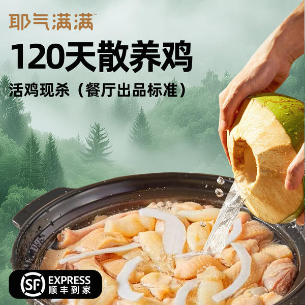 13223284.耶气满满 餐厅级鲜切椰子鸡4-6人份套餐 滋补 顺丰速发