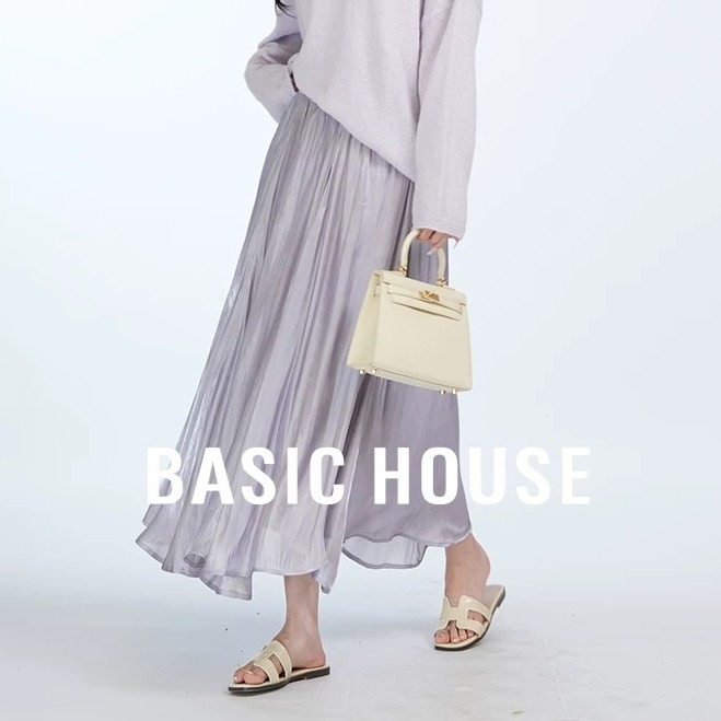 13834128.Basic House/百家好气质显瘦夏季欧若风半身裙高腰百搭