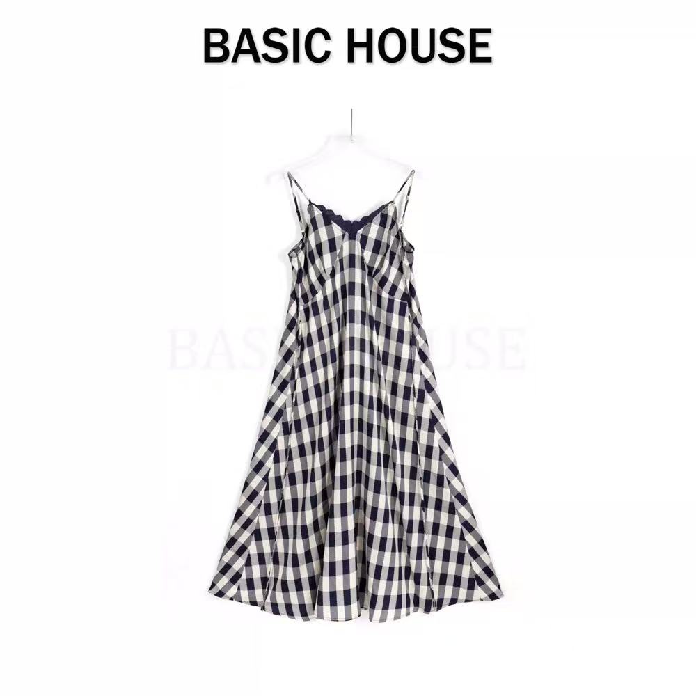 13834155.Basic House/百家好复古时尚显瘦夏季连衣裙新款