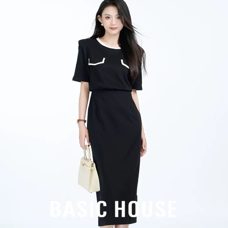 13834136.Basic House/百家好设计师小香风高级连衣裙