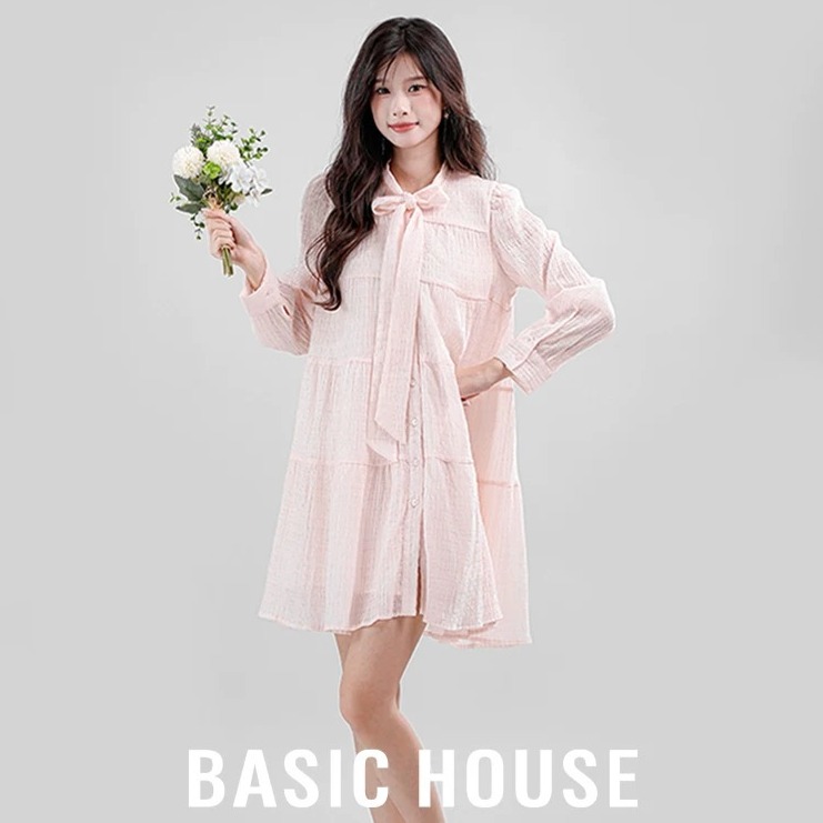 13834098.Basic House/百家好CSM新款春装连衣裙法式长裙小众女生高级感