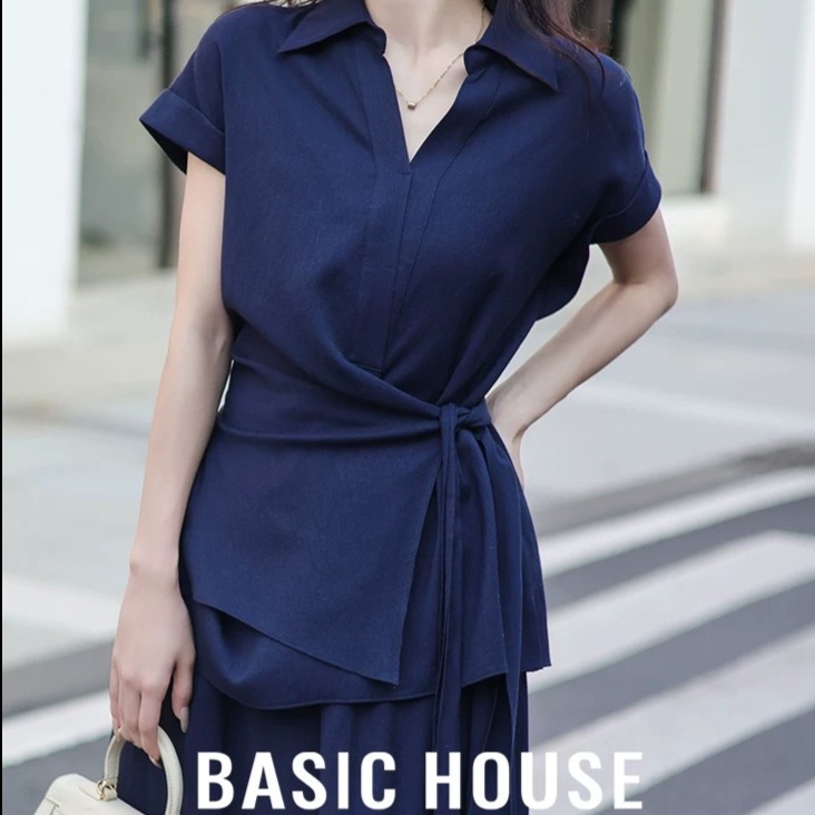 13834078.Basic House/百家好气质流行薄款减龄显瘦高级时尚套装