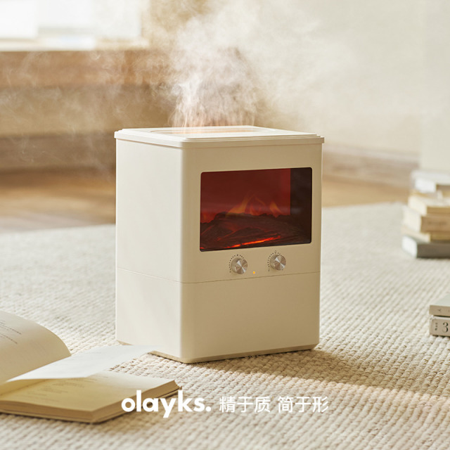 13618553.olayks立时加湿器家用静音卧室小型桌面孕妇婴儿空气客厅喷雾火焰加湿器