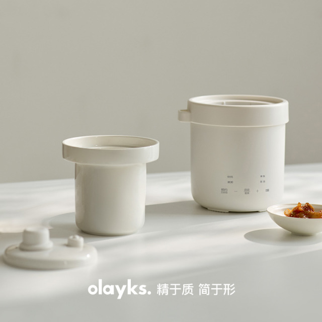 13618546.olayks立时小陶炖微压电炖盅0.6L家用迷你小型炖锅砂锅炖汤锅煮粥电饭锅煲煲/砂锅/珐琅锅