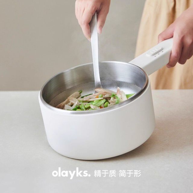 13618346.olayks立时小白锅不锈钢内胆煎炒不粘多功能宿舍必备学生可用火锅蒸煮一体烹饪锅具火锅