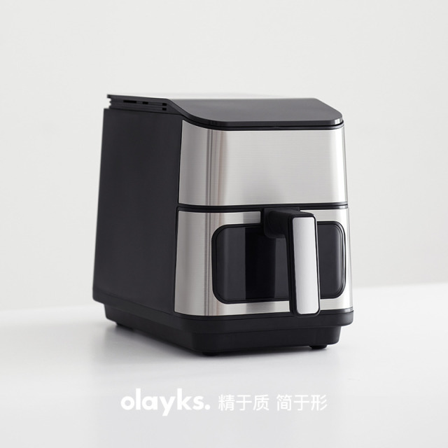 13618123.olayks立时空气炸锅家用5L大容量免翻面全金属内腔电炸锅炸烤箱烹调锅具蒸锅