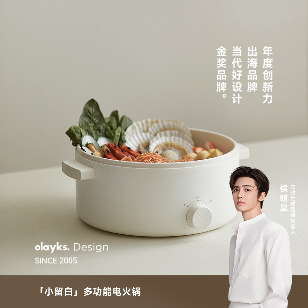 13618269.olayks立时出口原款5L电火锅家用大容量电煮锅电炒锅多功能大火力烹饪锅具火锅