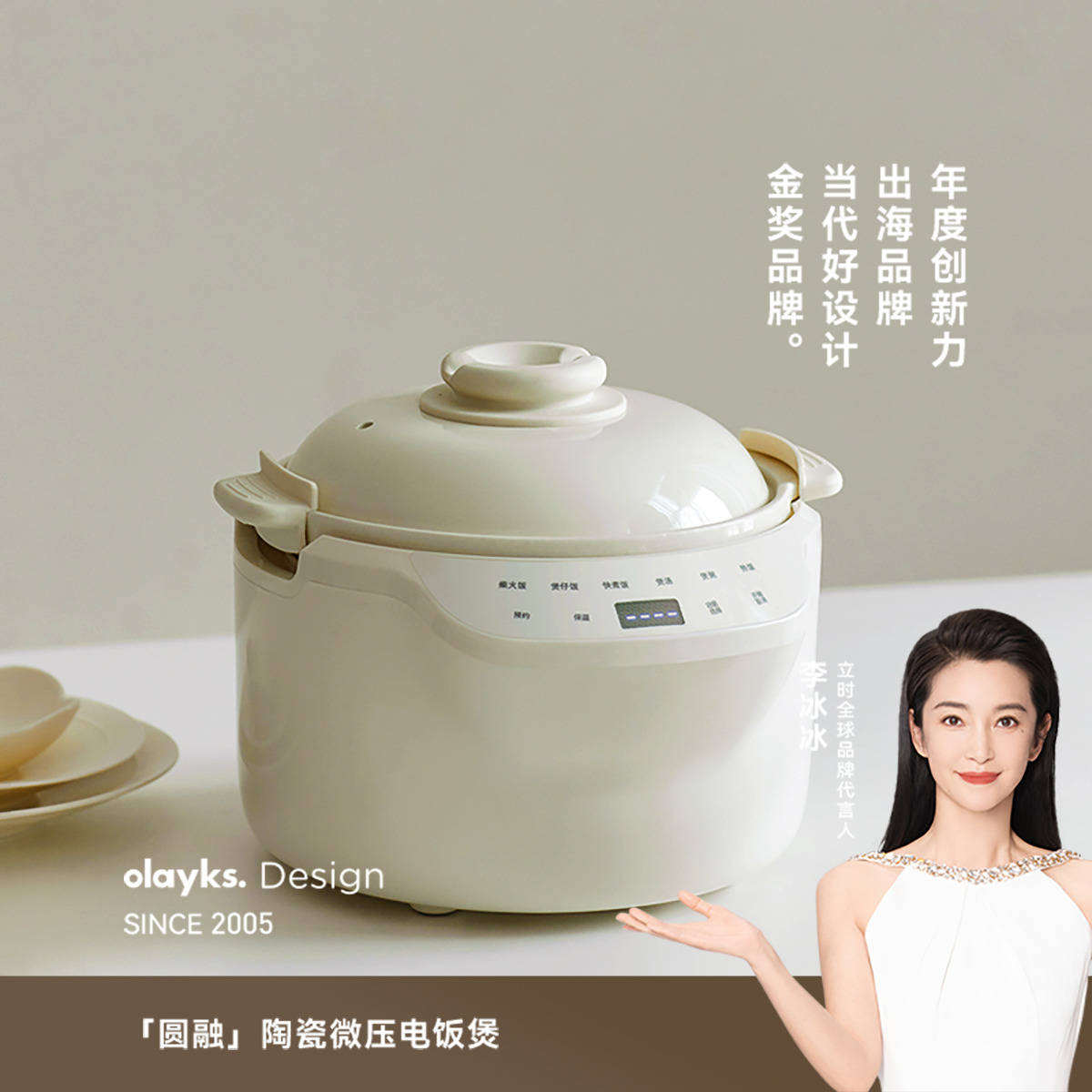 13471253.olayks立时电饭煲0涂层1-4人真陶瓷微压家用电饭锅3L砂锅砂锅珐琅锅