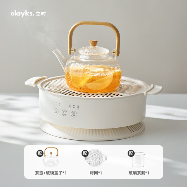 13618131.olayks立时冬至围炉煮茶器电陶炉家用器具全套电茶炉全玻璃茶壶杯具套装养生壶