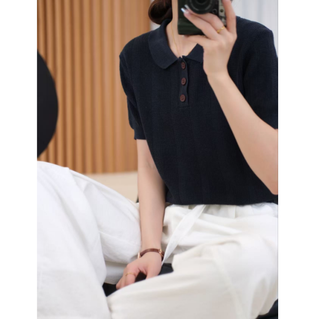 13334578.【清仓售完不补】夏季超舒适老钱风亚麻超韩系POLO衫
