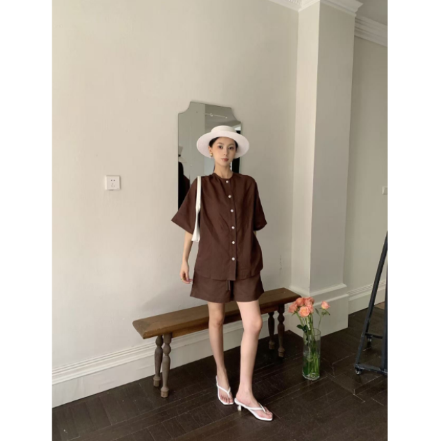 13517969.【雅薇吉】天丝亚麻两面穿套装