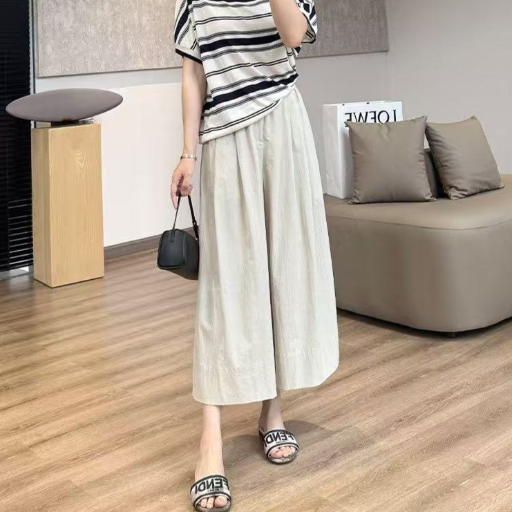 13686838.【雅薇吉】桑蚕丝莫代尔小蛮腰双褶8分裙裤8852