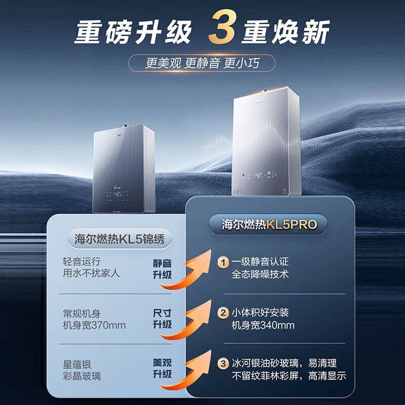 13200517.海尔（Haier）静音王燃气热水器天然气16L  KL5PRO静音王【下单请咨询库存】