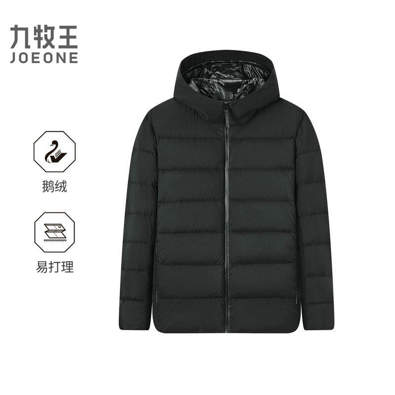 13164928.九牧王【帽领绗线锦纶混纺】男装秋冬款时尚拼接轻压有型男士外套