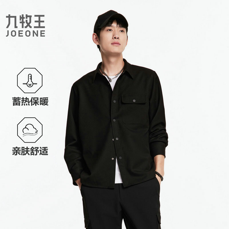 13177403.九牧王男装时尚休闲男士长袖上衣外套式衬衫