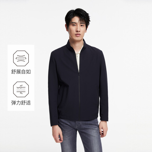 13182532.九牧王男装【四面弹】轻便柔滑男士上衣外套活力舒弹肌理提花商务休闲夹克