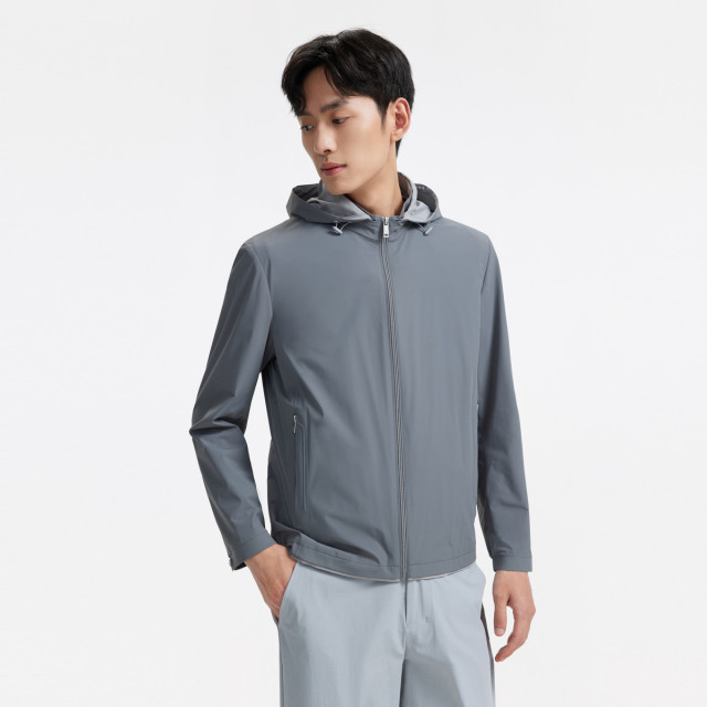 13189134.九牧王男装休闲连帽夹克易打理帽领柔软上衣舒适时尚百搭外套