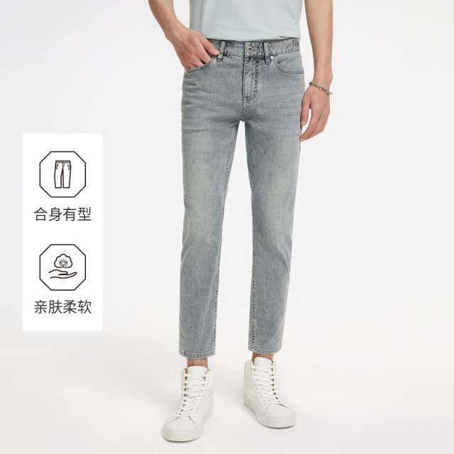 13189156.九牧王男装抗皱时尚简约微弹牛仔裤舒适亲肤裤子百搭男