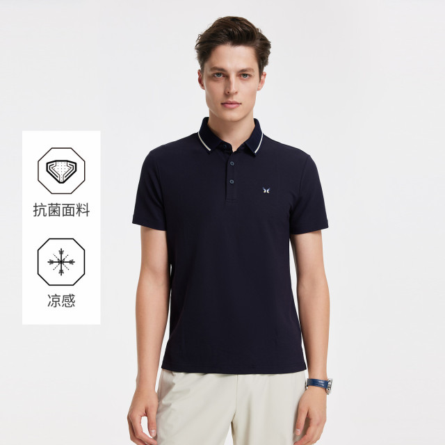 13428043.九牧王男士短袖T恤POLO衫商务休闲简约百搭上衣