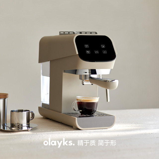 13482744.olayks立时意式咖啡机家用小型浓缩打奶泡半自动小觉醒咖啡机浓缩萃取带蒸汽棒咖啡壶茶壶