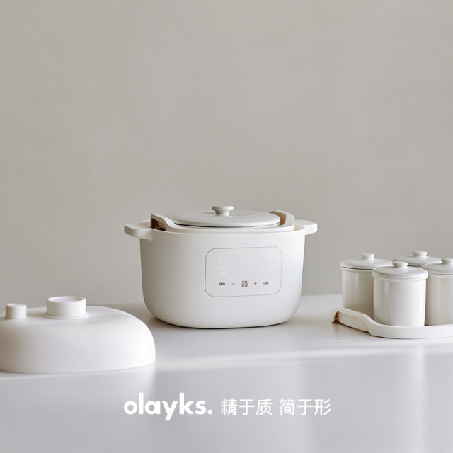 13473100.olayks立时电炖锅煮粥锅陶瓷辅食锅煲汤燕窝电炖盅隔水炖家用蒸锅