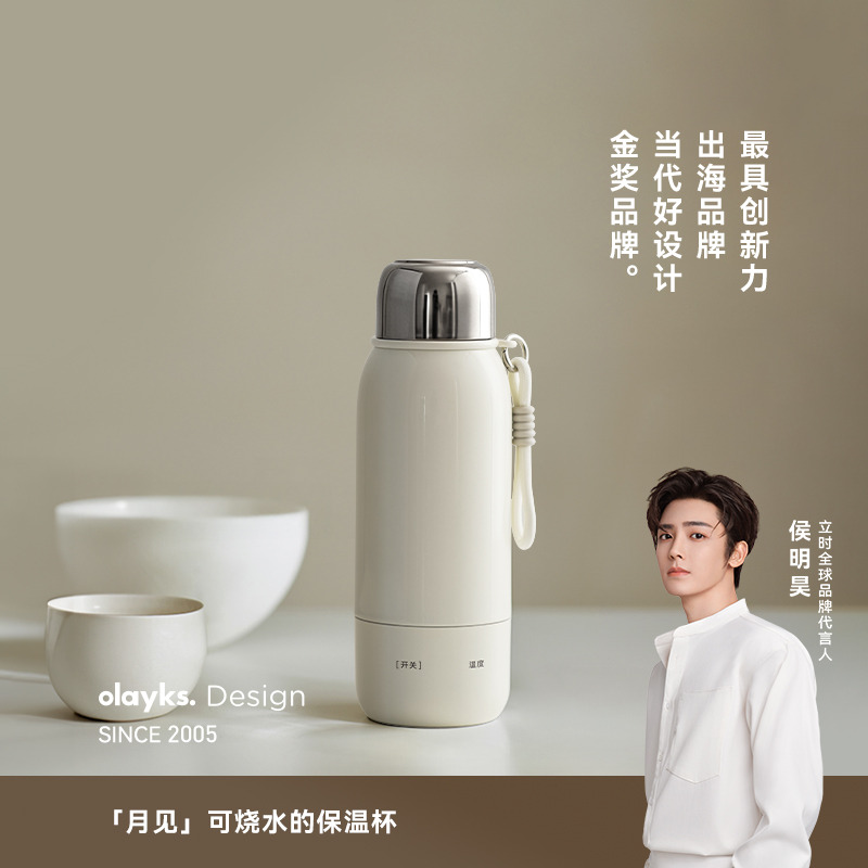 13618142.olayks便携式烧水杯小型316L不锈钢烧水壶电热水壶小容量旅行电热水杯恒温杯杯壶用具保温壶