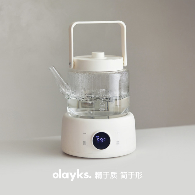 13617143.olayks立时清灵全玻璃养生壶茶壶炖煮一体办公室小型煮茶壶烧水壶茶壶耐高温茶具咖啡具茶壶