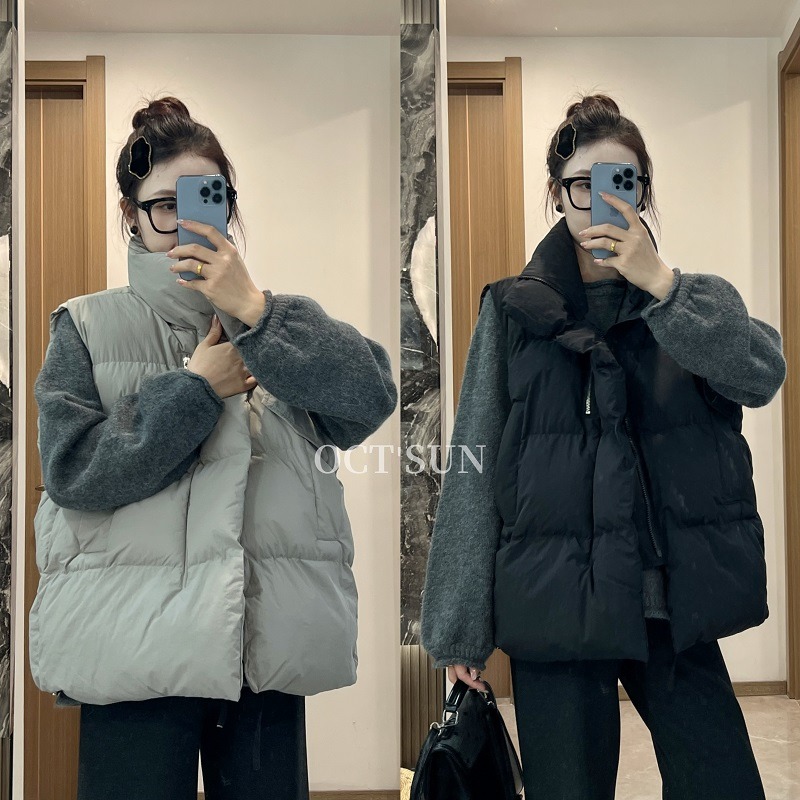 13690517.十月名裳孕妇装马甲秋冬季显瘦时尚百搭宽松洋气大码棉服坎肩上衣