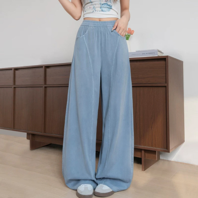 13654189.SUIXI随系-自在天丝弯刀裤 高腰垂感慵懒风阔腿裤