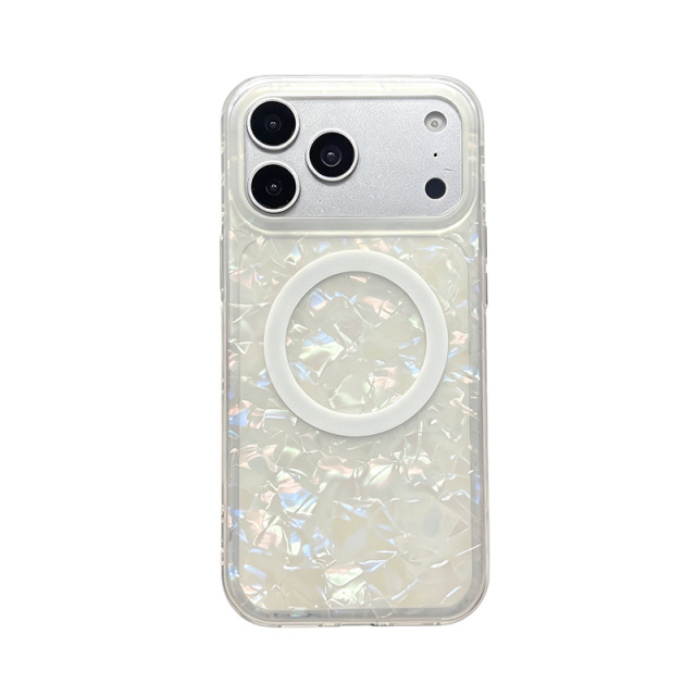 13494417.适用于苹果iPhone17手机壳16promax高端时尚15pro磨砂贝壳纹磁吸超薄防摔保护套简约