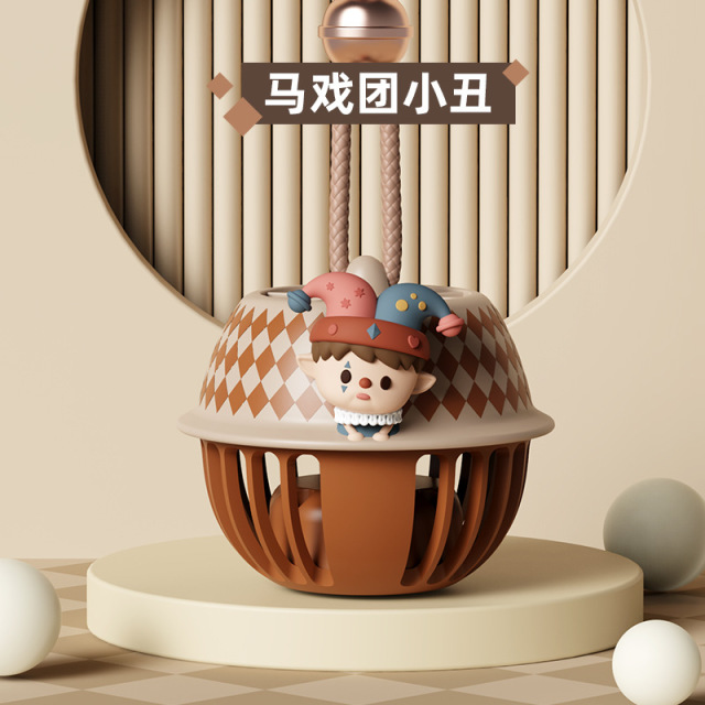 13632835.马戏团铃铛风扇潮玩马戏团涡轮挂脖小风扇USB充电式电风扇挂脖设计解放双手清凉一夏