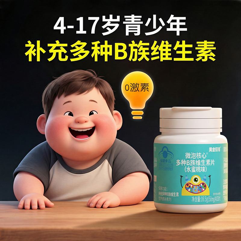 13165311.黄金搭档维生素b族儿童多种复合片青少年学生减控肥