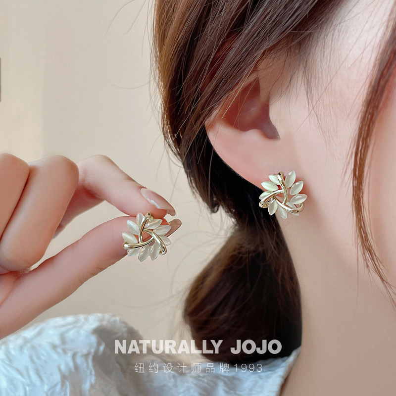 13305393.NATURALLY JOJO S925银针猫眼石太阳花耳钉