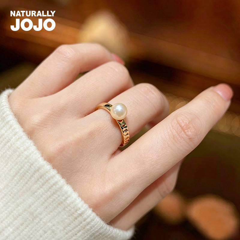 11005901.NATURALLY JOJO 时尚半边麻花淡水珍珠开口戒指