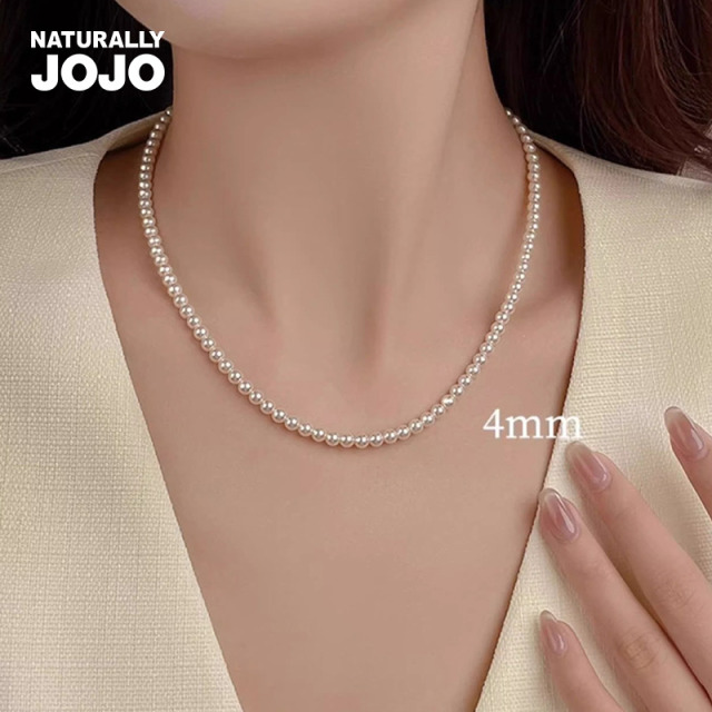 13769242.【磁吸扣易戴取】精选高品质仿珍珠项链女锁骨链/999足银精选高品质仿珍珠耳钉