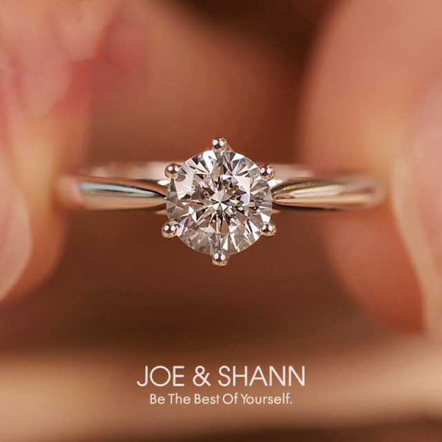 13831604.S925纯银戒指女一克拉经典四爪莫桑石戒指D色HW同款戒指指环