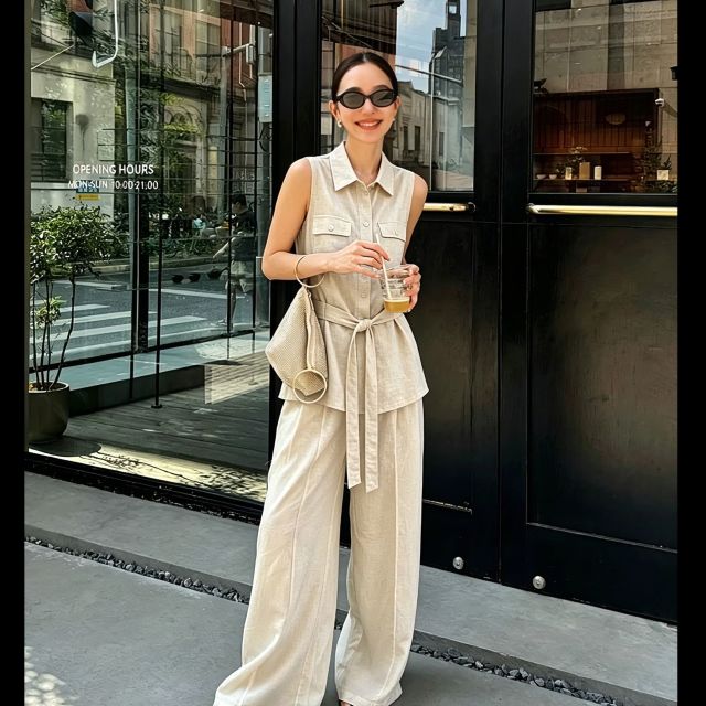 13512933.[雅薇吉]高智风天丝亚麻套装