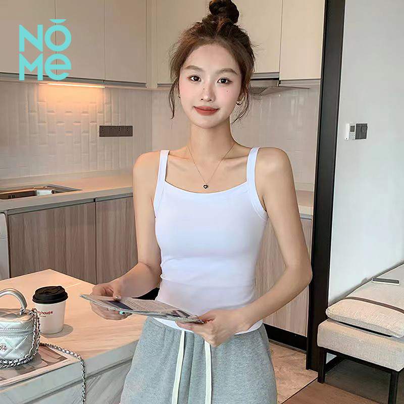 13520003.NOME新款螺纹方领吊带背心女内搭外穿都可修身显瘦百搭打底衫