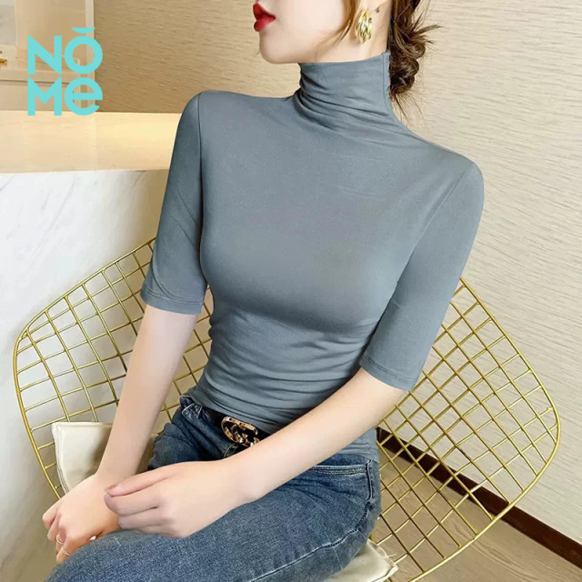 13521342.NOME爆款高领中袖打底衫女新款修身显瘦弹力贴身气质百搭内搭上衣