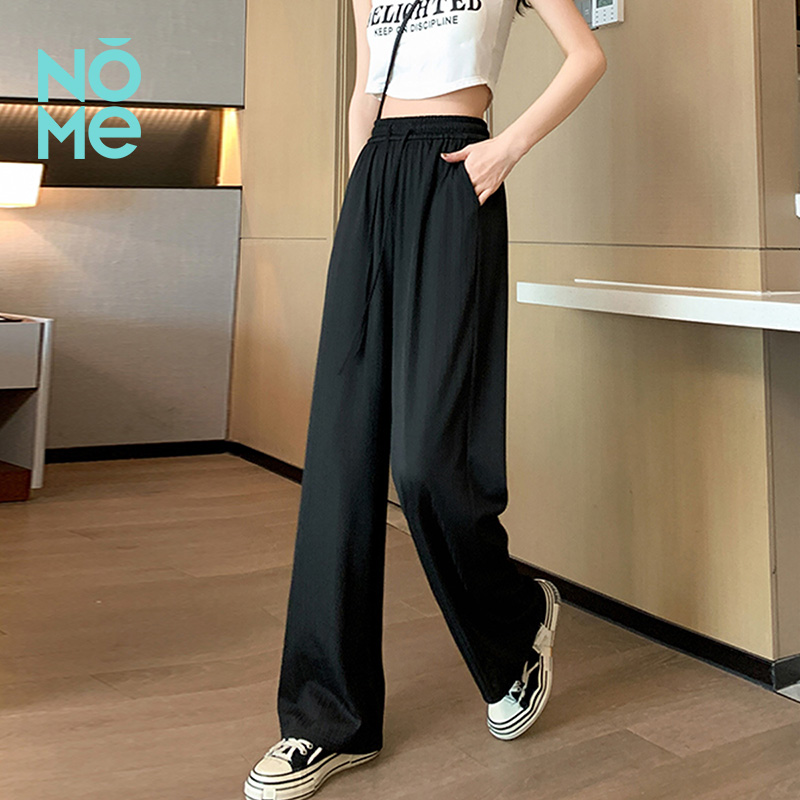 13520960.NOME爆款冰丝阔腿裤女夏季薄款垂感高腰显瘦直筒裤百搭休闲防晒凉凉裤